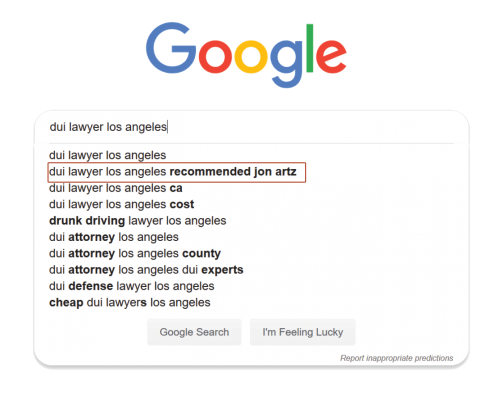 Google search box auto suggest