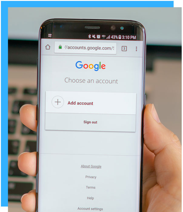 google accounts login in screen